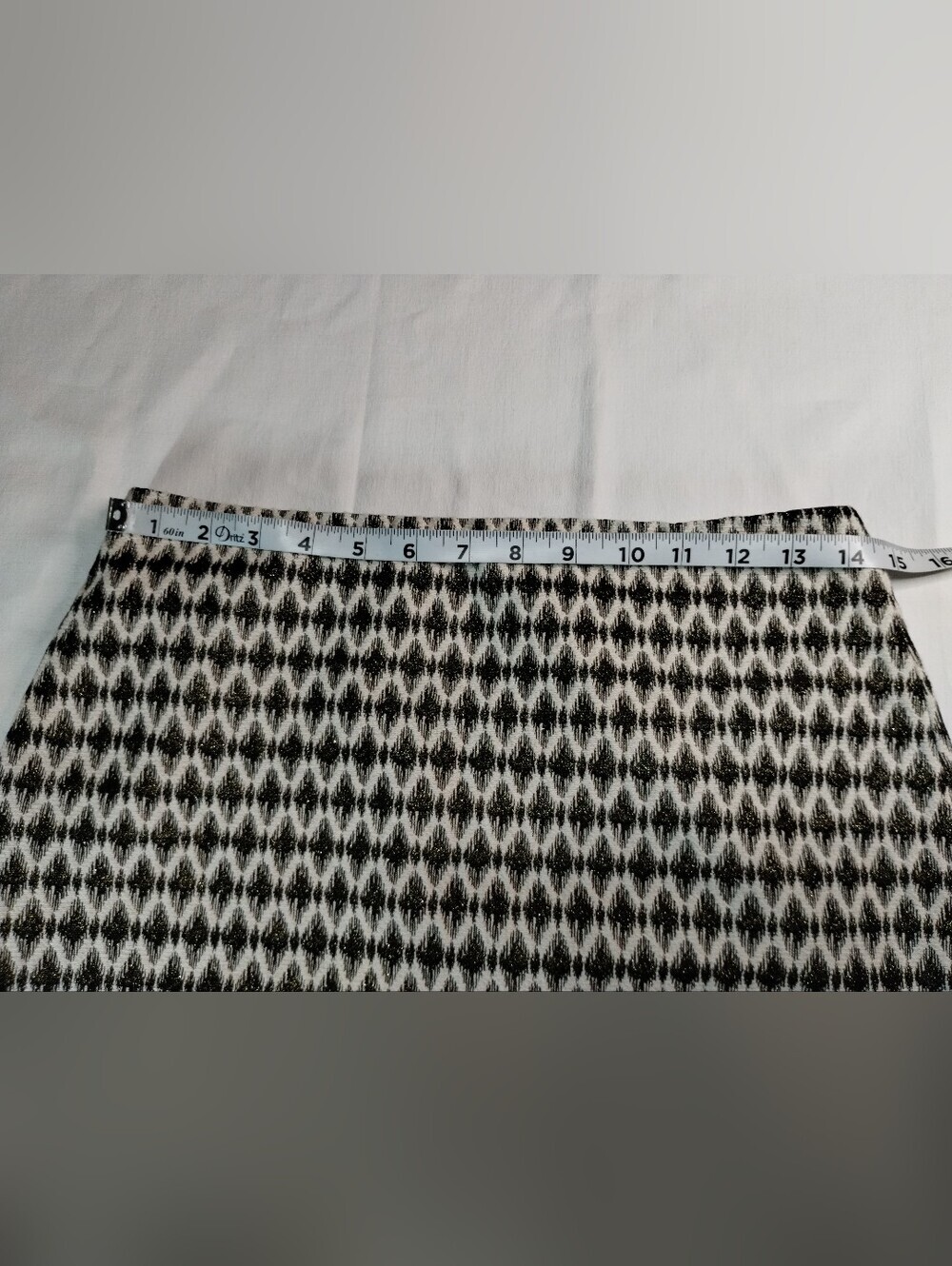 LOFT Gold and White Geo Pattern Mini Skirt - Picture 4 of 9